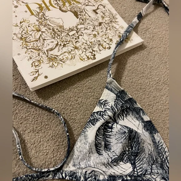 DIOR Toile de Jouy Porcelain Blue Bikini Top & Bottom Set XS NWT - Picture 3 of 10